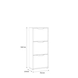 Ella 3 Drawer Small White Gloss and Oak Shoe Cabinet - FurniComp