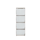 Ella 4 Drawer Tall Slim White Gloss and Oak Shoe Cabinet - FurniComp