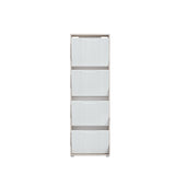 Ella 4 Drawer Tall Slim White Gloss and Oak Shoe Cabinet - FurniComp