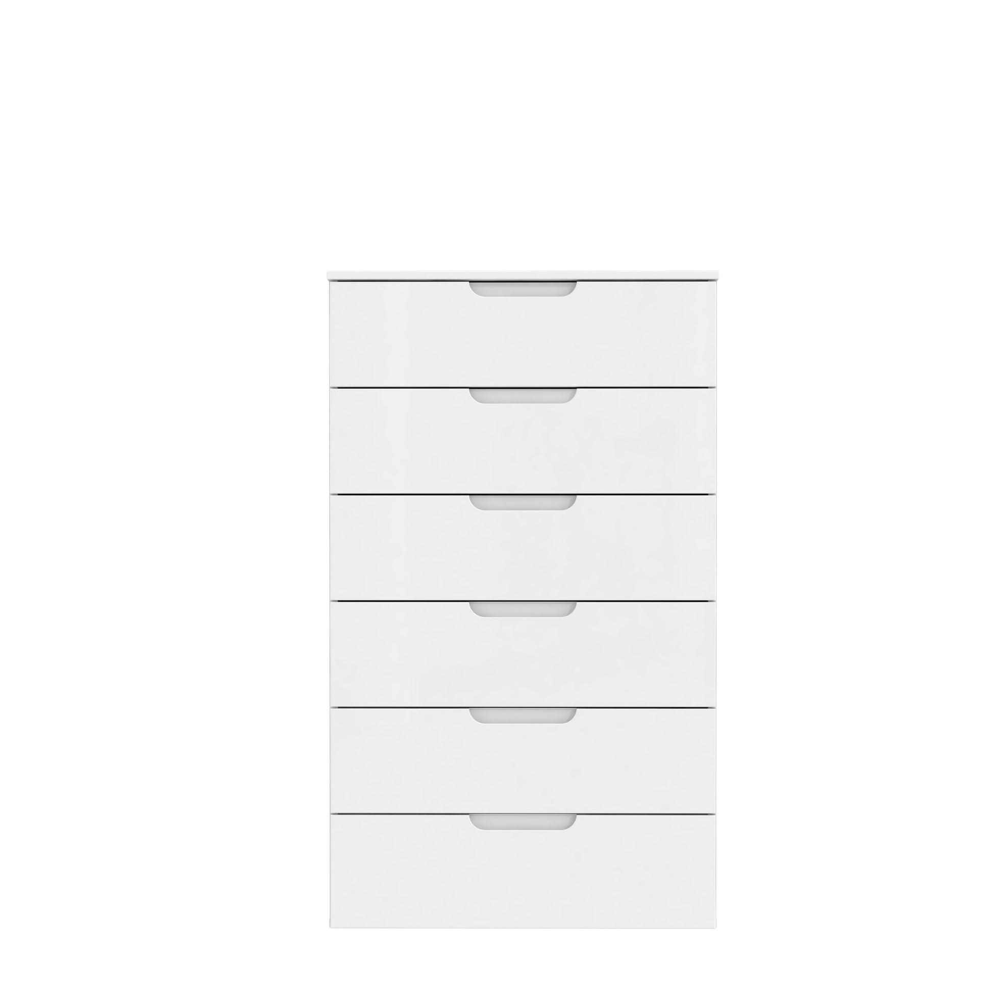 Ella 6 Drawer White Gloss Tall Chest of Drawers - FurniComp