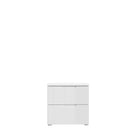 Ella 2 Drawer White Gloss Bedside Table - FurniComp
