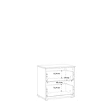 Ella 2 Drawer White Gloss Bedside Table - FurniComp