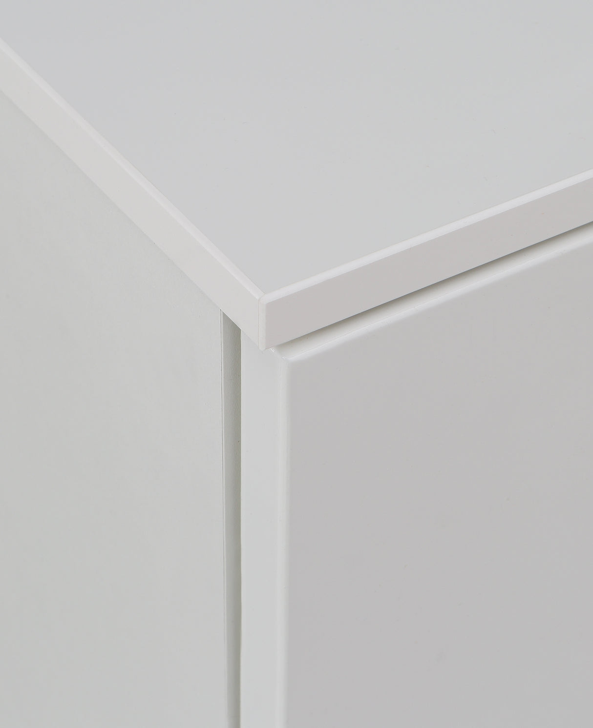 Ella 2 Drawer White Gloss Bedside Table - FurniComp