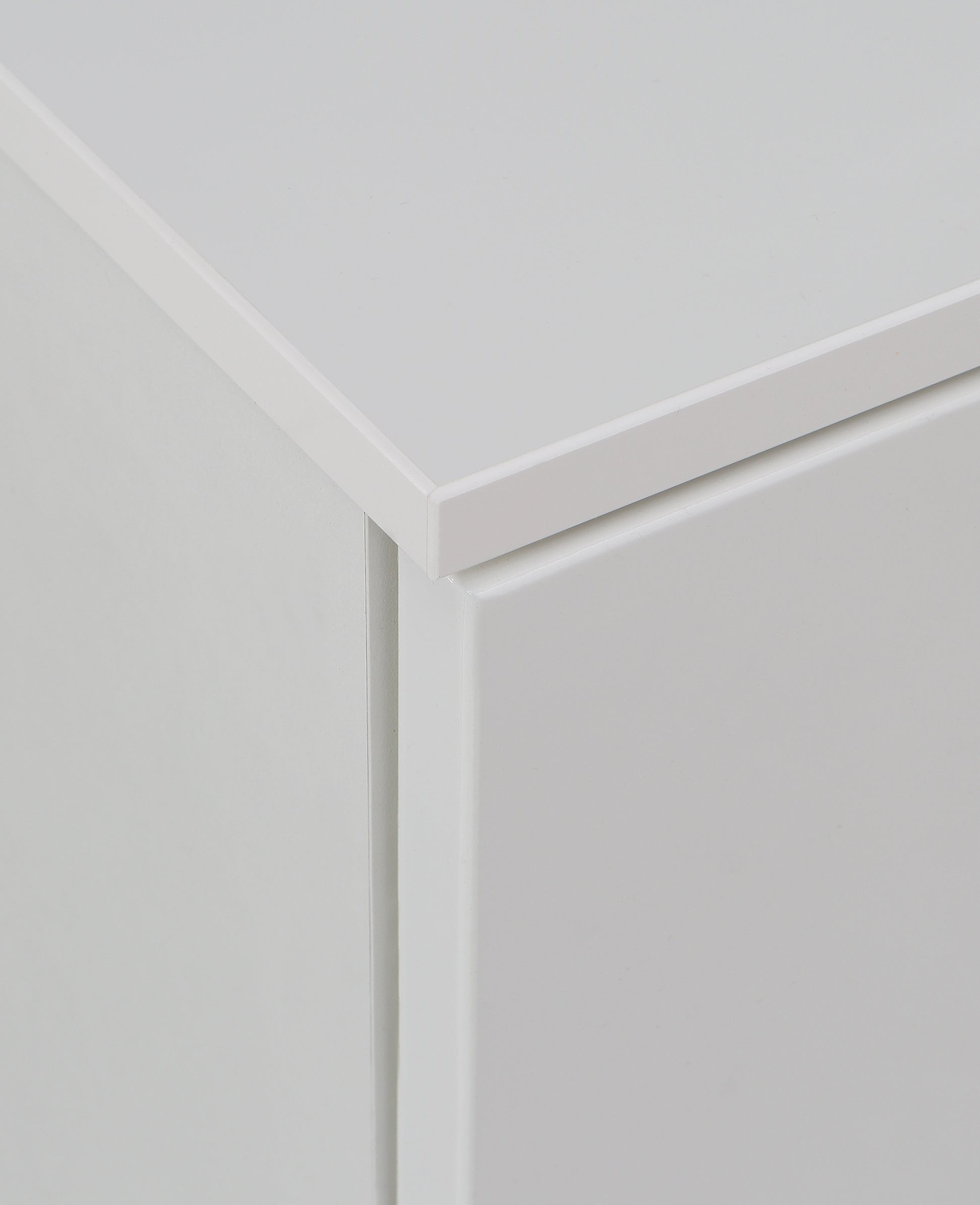 Ella 2 Drawer White Gloss Bedside Table - FurniComp