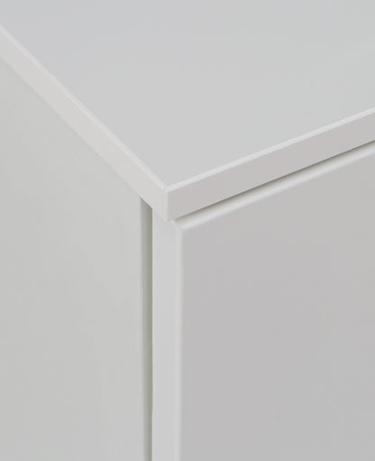 Ella 2 Drawer White Gloss Bedside Table - FurniComp