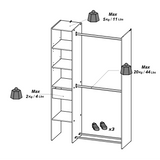 Ellis 1 Drawer Open Wardrobe with Shelves and Rail - Matt White & Oak - FurniComp