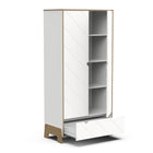 Elsie 2 Door 1 Drawer Kids Wardrobe - Matt White & Hamilton Oak - FurniComp