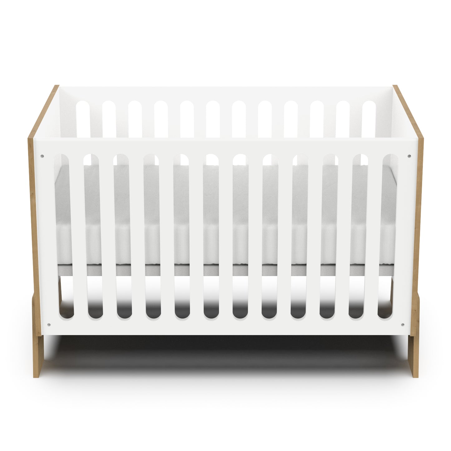 Elsie 60x120cm Cot Bed- Matt White & Hamilton Oak - FurniComp