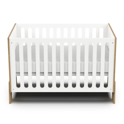 Elsie 60x120cm Cot Bed- Matt White & Hamilton Oak - FurniComp