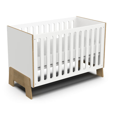 Elsie 60x120cm Cot Bed- Matt White & Hamilton Oak - FurniComp