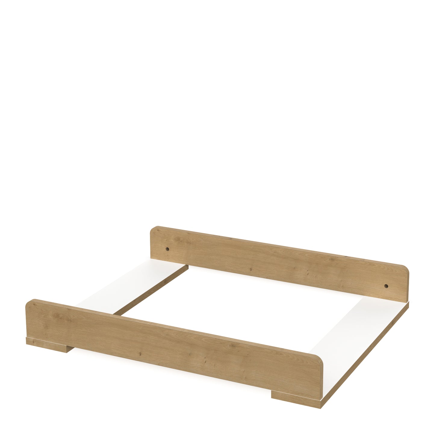 Elsie Changing Table Topper- Matt White & Hamilton Oak - FurniComp