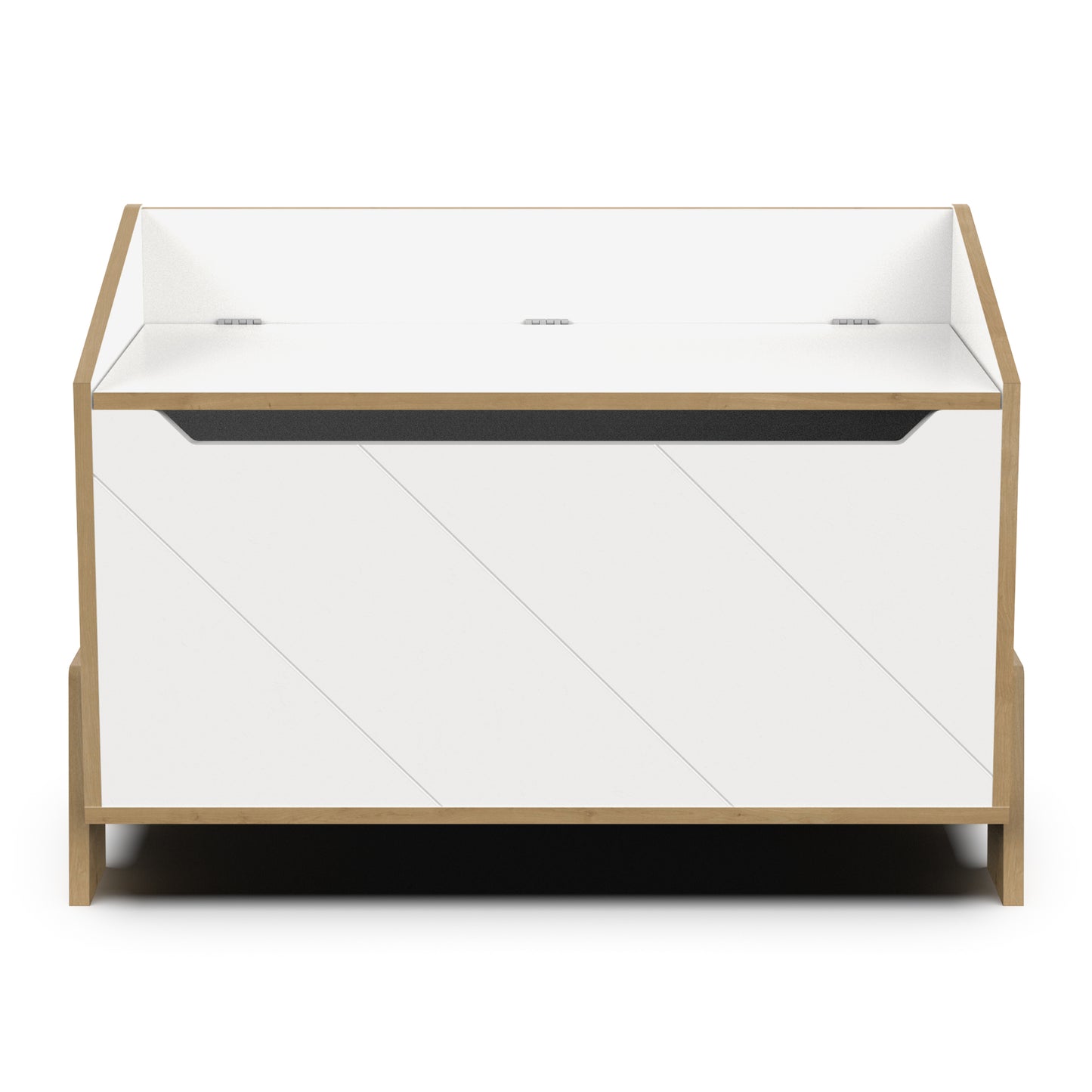 Elsie Toy Storage Bench-Matt White & Hamilton Oak - FurniComp