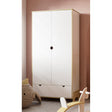 Elsie 2 Door 1 Drawer Kids Wardrobe - Matt White & Hamilton Oak - FurniComp