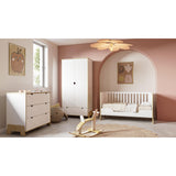 Elsie 2 Door 1 Drawer Kids Wardrobe - Matt White & Hamilton Oak - FurniComp