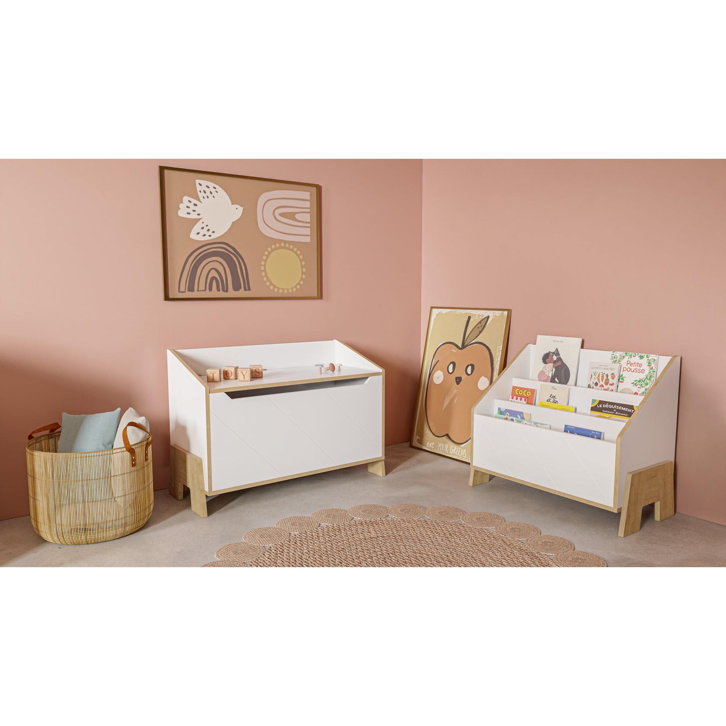 Elsie Kids Under Bed Storage Drawer- Matt White & Hamilton Oak - FurniComp