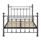 Erin Black Chrome with Crystal Finials Metal Bed Frame - FurniComp
