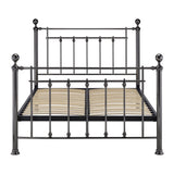 Erin Black Chrome with Crystal Finials Metal Bed Frame - FurniComp