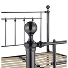 Erin Black Chrome with Crystal Finials Metal Bed Frame - FurniComp
