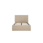 Essen Beige Velvet Ottoman Lift Up Storage Bed - FurniComp