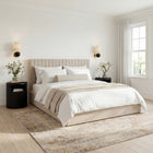 Essen Beige Velvet Ottoman Lift Up Storage Bed - FurniComp