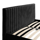 Essen Black Velvet Ottoman Lift Up Storage Bed - FurniComp