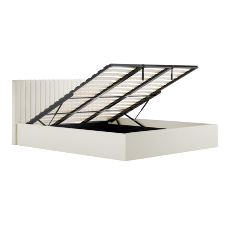 Essen Cream Ottoman Lift Up Storage Bed - FurniComp