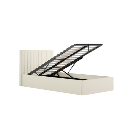 Essen Cream Ottoman Lift Up Storage Bed - FurniComp