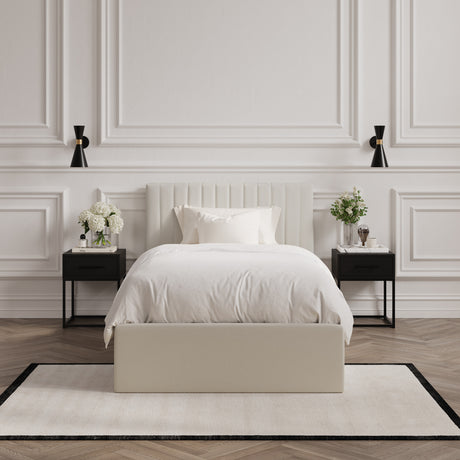 Essen Cream Ottoman Lift Up Storage Bed - FurniComp