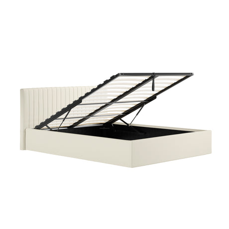 Essen Cream Ottoman Lift Up Storage Bed - FurniComp