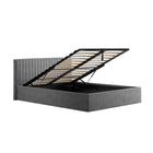 Essen Silver Velvet Ottoman Lift Up Storage Bed - FurniComp
