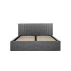 Essen Silver Velvet Ottoman Lift Up Storage Bed - FurniComp