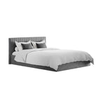 Essen Silver Velvet Ottoman Lift Up Storage Bed - FurniComp