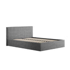 Essen Silver Velvet Ottoman Lift Up Storage Bed - FurniComp