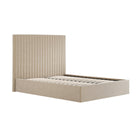 Essen Tall Beige Velvet Ottoman Lift Up Storage Bed - FurniComp