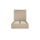 Essen Tall Beige Velvet Ottoman Lift Up Storage Bed - FurniComp