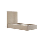Essen Tall Beige Velvet Ottoman Lift Up Storage Bed - FurniComp