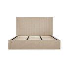 Essen Tall Beige Velvet Ottoman Lift Up Storage Bed - FurniComp