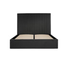 Essen Tall Black Velvet Ottoman Lift Up Storage Bed - FurniComp