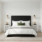 Essen Tall Black Velvet Ottoman Lift Up Storage Bed - FurniComp