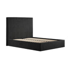 Essen Tall Black Velvet Ottoman Lift Up Storage Bed - FurniComp