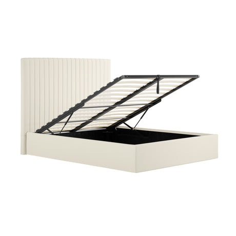 Essen Tall Cream Ottoman Lift Up Storage Bed - FurniComp