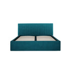 Essen Teal Velvet Ottoman Lift Up Storage Bed - FurniComp
