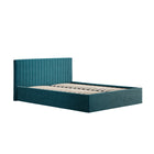 Essen Teal Velvet Ottoman Lift Up Storage Bed - FurniComp
