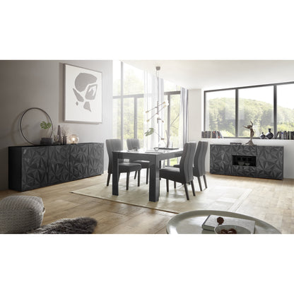 Evora 2 Door 2 Drawer Grey Gloss Sideboard - FurniComp