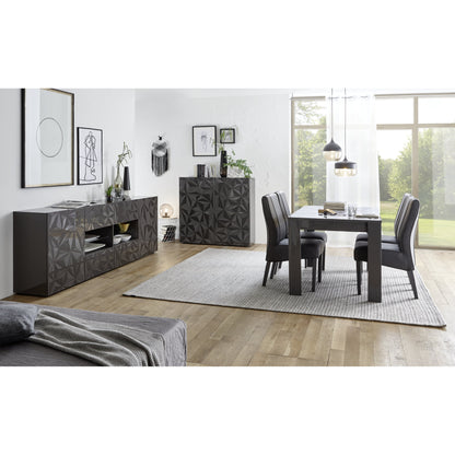 Evora 1 Door 1 Drawer Grey Gloss TV Stand - FurniComp