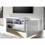 Evora 2 Door 1 Drawer White Gloss Large TV Stand - FurniComp