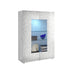 Evora 2 Door White Gloss Glass Display Cabinet - FurniComp