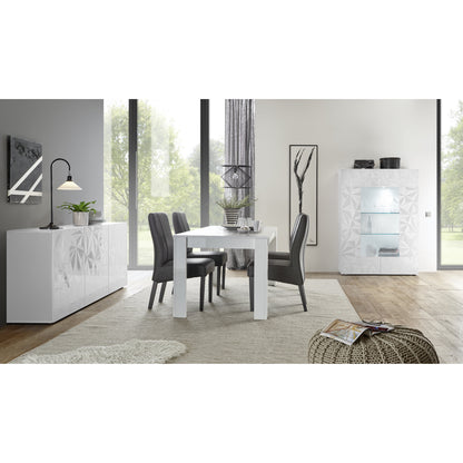 Evora 4 Door White Gloss Sideboard - FurniComp