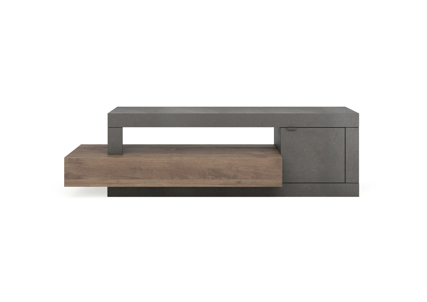 Fano 1 Door 1 Drawer 160cm Grey and Mercure Oak TV Stand - FurniComp