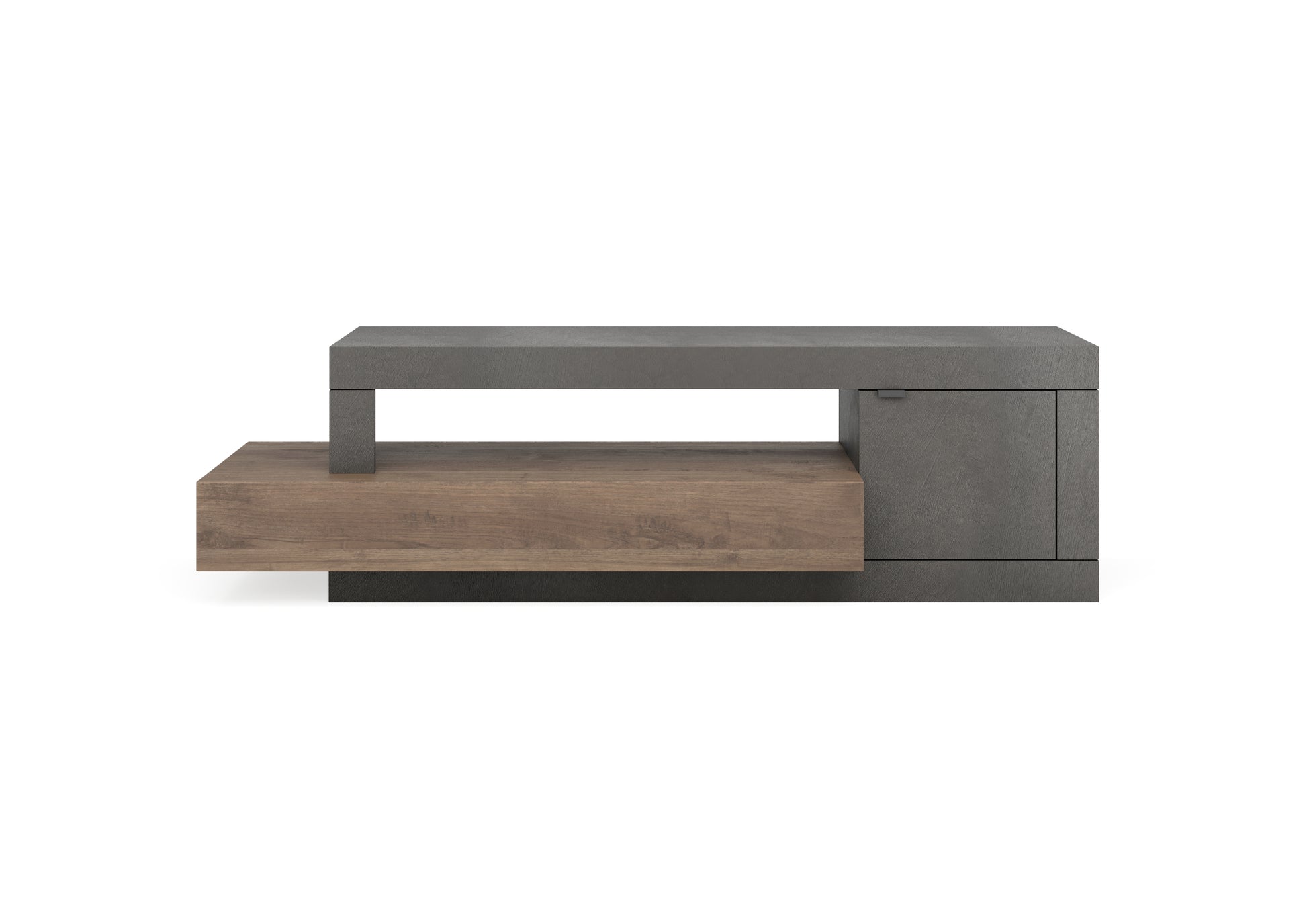 Fano 1 Door 1 Drawer 160cm Grey and Mercure Oak TV Stand - FurniComp